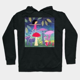 Young Minette in the land of mushrooms Hoodie